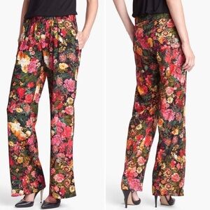 Wayf Floral Print Wide Leg Pull On Pants Palazzo